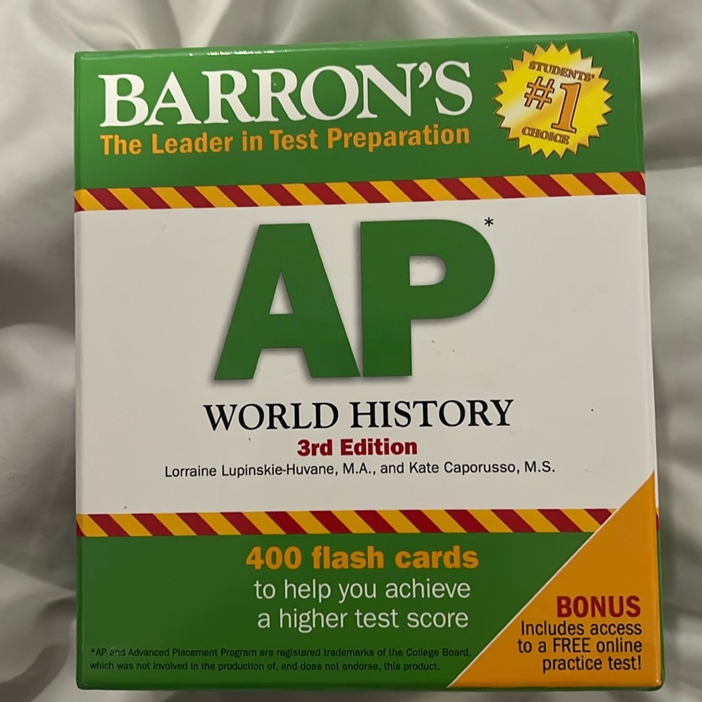 Barron’s AP world, history, third edition, flashcards